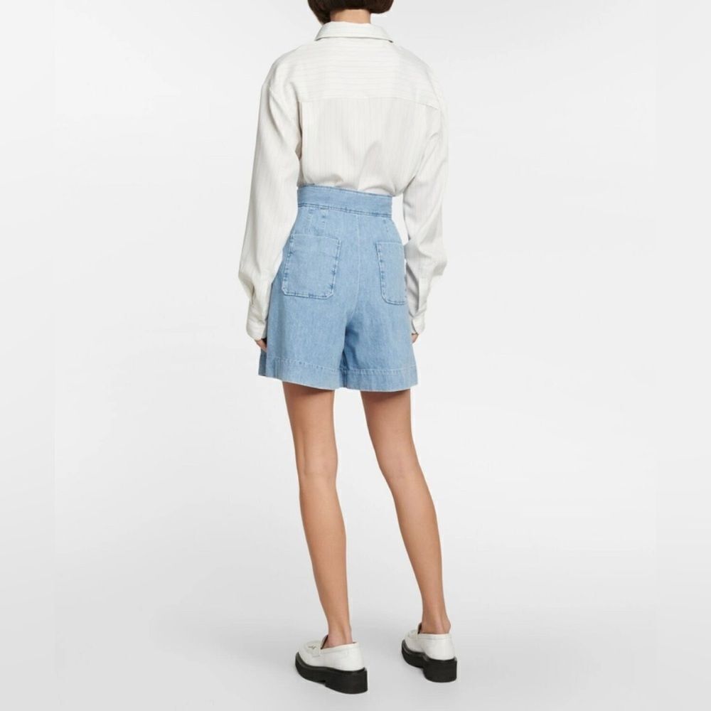 A.P.C Dayana 100% Cotton High Waisted Denim Short Washed Indigo Women's 36/4 NWT - Picture 6 of 13